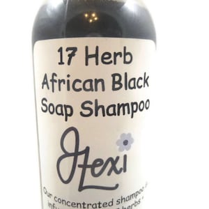 17 Herb African Black Soap Shampoo, Black Soap Shampoo, Herbal Shampoo, Conditioning Shampoo, African Black Soap Shampoo, Black Soap, poo image 1