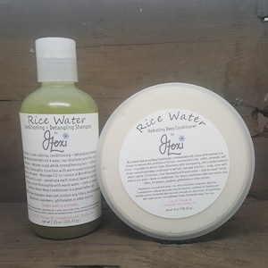 Rice Water Shampoo + Conditioner set, fermented rice water, hydrating conditioner, detangling shampoo, rice water, best rice water,probiotic