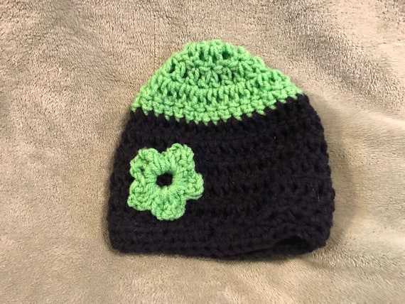green baby beanie