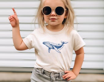 Cape Cod Whale Kids Shirt, Coastal Whale Tee, Kids Beach Shirt, Toddler Whale Shirt, Baby Bodysuit Gift