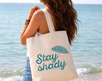 Stay Shady Cape Cod Tote Bag, Funny Cape Cod gift, Cotton Canvas Summer Bag, New England Tote, Cape Cod Bag, Mom gift