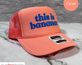 This is Bananas Hat, Baseball Mom Hat, Banana Team Hat, Funny Baseball Hat, Little League Team Hat, Sports Mom Trucker Hat