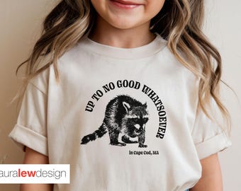 Cape Cod Raccoon baby Shirt, Up to No Good Whatsoever Baby Bodysuit, Cape Cod Baby Gift, East Coast Baby, Cape Cod Baby Shower Gift