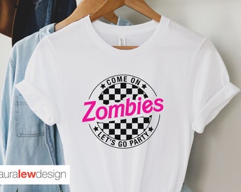 Come On Zombies Let's Go Party Shirt, Funny Zombie Shirt, Halloween Zombie Shirt, Retro Halloween Zombie, Funny Zombie Halloween for Family