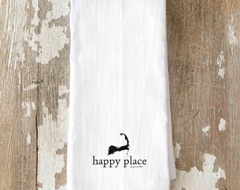 Cape Cod Tea Towel, Coastal Kitchen Decor, 100% Cotton Absorbent Towel
