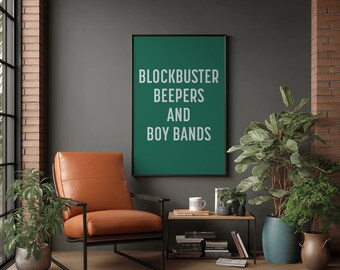 Blockbuster, beepers en boybands: print nostalgische typografie uit de jaren 90 (digitale download)