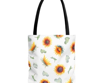 Sunflower Tote Bag, Bridesmaid Gift, Baby in Bloom Shower Gift Bag, Book Bag