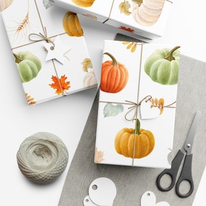 Pumpkin Wrapping Paper Sheets, Little Pumpkin Baby Shower Birthday Theme, Autumn, Fall Party