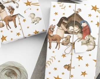 Nativity Scene Wrapping Paper Sheets