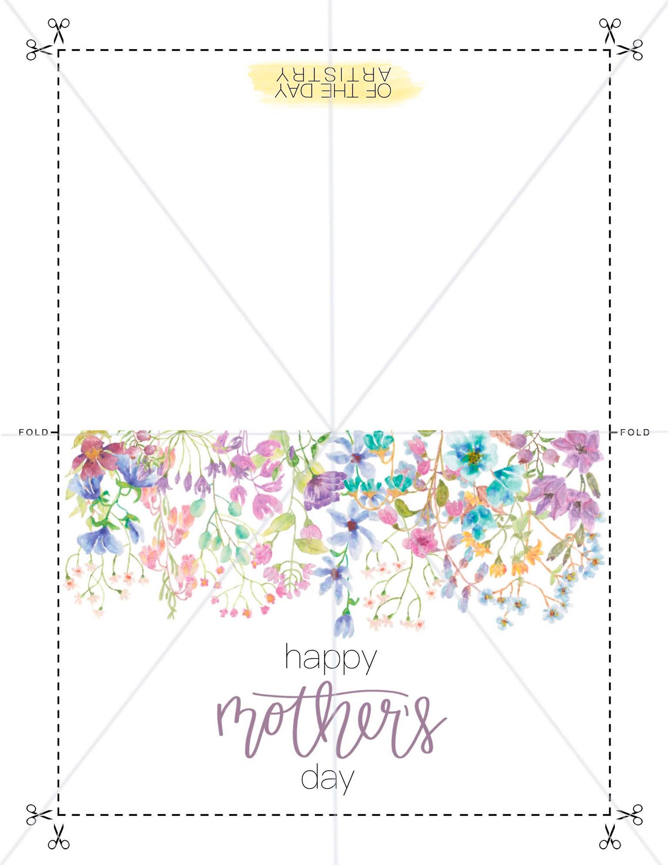 5x7 Happy Mother's Day Card, Printable Mothers Day Card, Watercolor ...