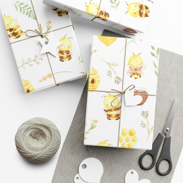 Honey Bee Wrapping Paper Sheets, Little Honey On The Way Baby Shower Theme, Mommy Mama To Bee, Some Honey Is Turning, Gender Neutral