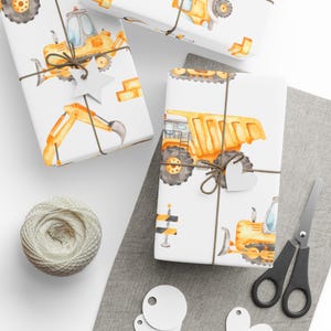 Construction Vehicles Wrapping Paper