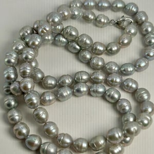 Tahitian South Sea Pearl Necklace: Silvery Baroque Pearl Strand