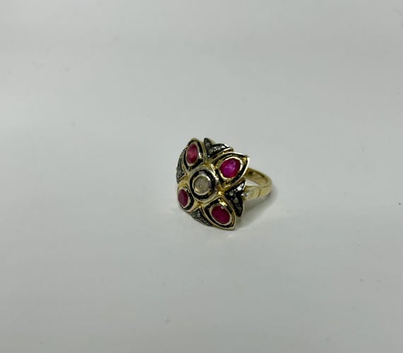 Vermeil Ruby and Diamond ring, size 7 - image 6