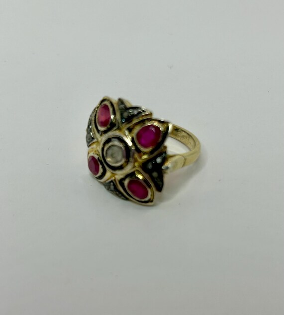 Vermeil Ruby and Diamond ring, size 7 - image 4