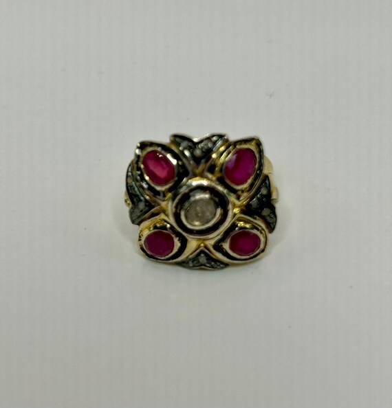 Vermeil Ruby and Diamond ring, size 7 - image 5