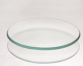 5 1/2 Inch Round Clear Bent Glass Coaster 3/16 thick - Round Glass Plate for Decoupage, Tasting Plate, Coin Dish