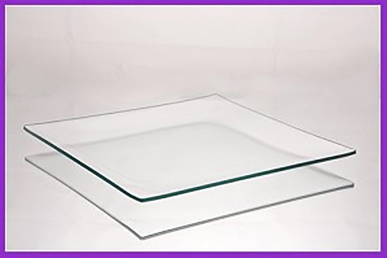 10 Inch Square Clear Glass Plate 1/8 thick with Shallow Bend Etsy