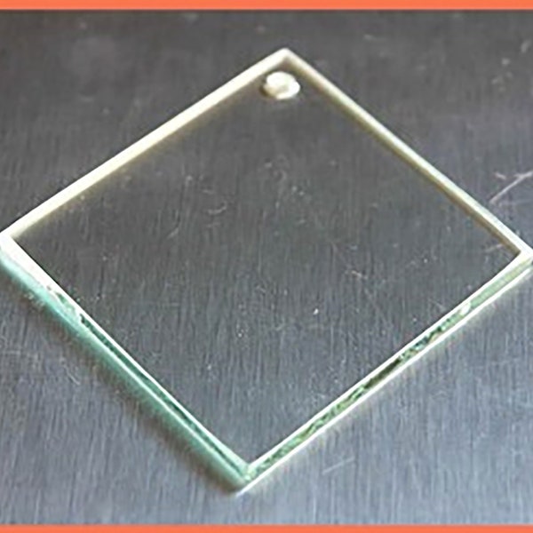 3" x 4" Diamond 3/32" thick Suncatcher/Ornament Flat Clear, Diamond Clear Flat Glass for Decoupage, Personalize Suncatchers and Ornaments
