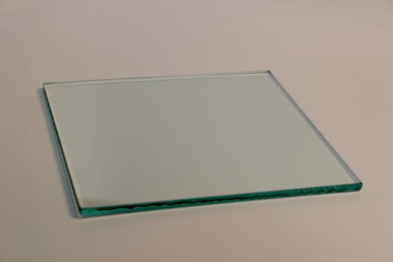 Flat Glass Pack of 5 pieces, 4" clear flat glass, Square soda-lime glass, 3/16" thick, Classic swiped edge, Behrenberg Glass Co., 4" x 4",