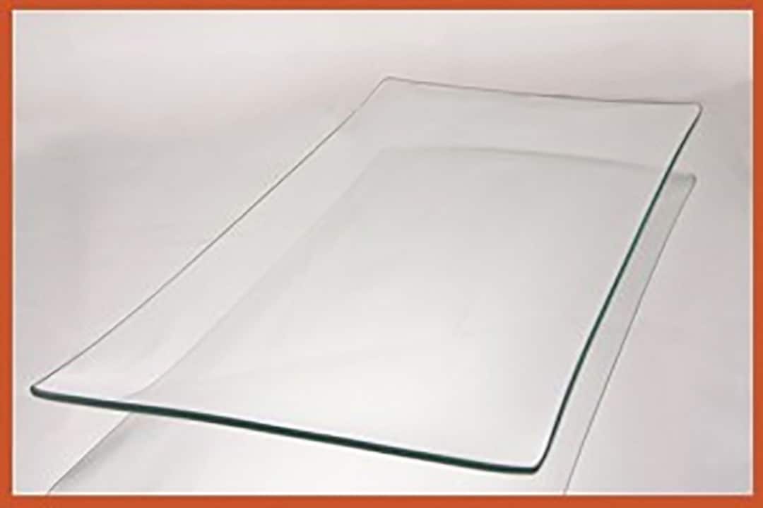8 X 20 Inch Rectangle Bent Clear Glass Plate 1/8 Thick Rectangle Glass