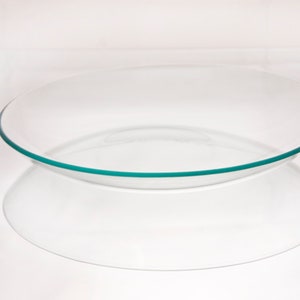 13 Inch Round Bent Clear Glass Bowl 1/8&quot; thick - Round Glass Bowl for Decoupage, Glass Bowl Supplies for Decoupage, Round Glass Bowl