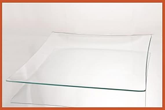 12 Inch Square Bent Clear Glass Plate 3/16