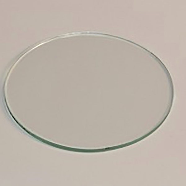 3 1/2 Inch Round Clear Glass Flat 3/32" thick- Round Clear Glass Flat for Decoupage, Round Flat Clear Glass