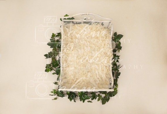 Cream Bed Newborn Digital Backdrop Above Close Up Baby Girl Boy Gender Neutral Composite Background Sale