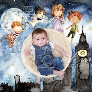 Peter Pan Newborn Digital Backdrop Boy Girl Baby Composite Background Sale