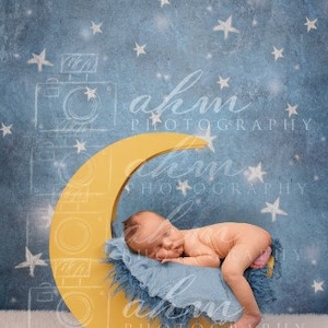 Digital Newborn Backdrop Night Sky and Moon Prop. One of a kind prop!