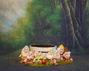 2 Newborn Sitter Digital Backdrops 7 Dwarfs Dwarf Snow White - Etsy