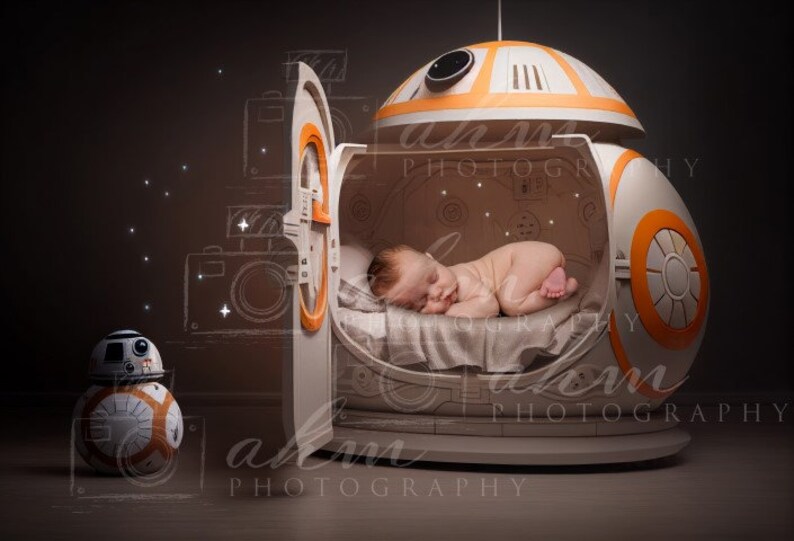 Star Wars Spaceship Bed Newborn Digital Backdrop Newborn Background ...