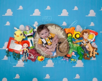 Toy Story Newborn Digital Backdrop Andy Baby Girl Boy Composite Background Sale