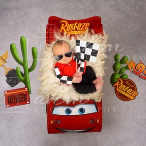 Newborn Digital Backdrop Cars Mechanic Boy Car McQueen Baby Composite Background Sale