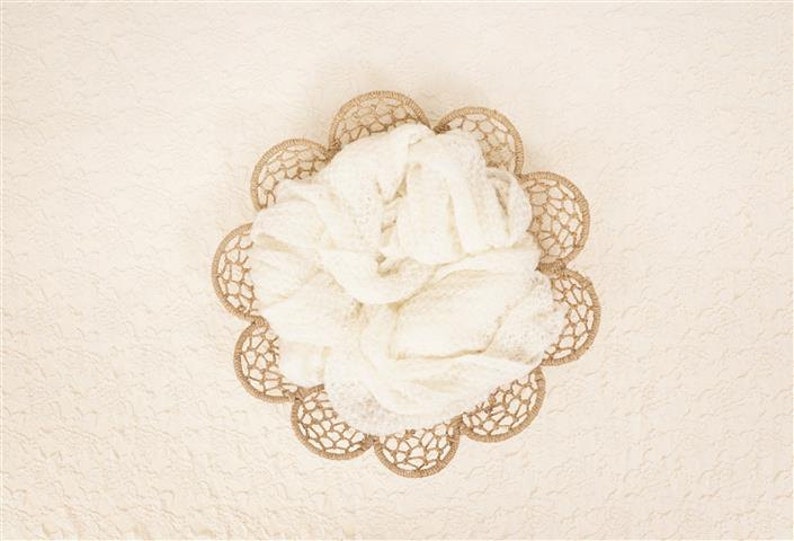 One of a kind prop! Digital Newborn Backdrop Cream Lace BowlBasket
