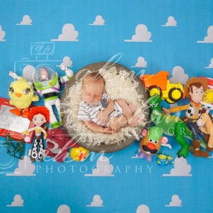 Toy Story Newborn Digital Backdrop Andy Baby Girl Boy Composite Background Sale