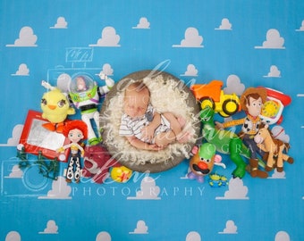 Fondo digital para recién nacidos de Toy Story, fondo compuesto para niña y niño de Andy