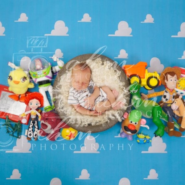 Toy Story Newborn Digital Backdrop Andy Baby Girl Boy Composite Background Sale