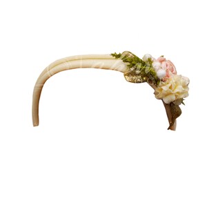 Headband Newborn Girl Digital Accessory Baby Floral Hat Cream Neutral Simple Small Organic Vintage