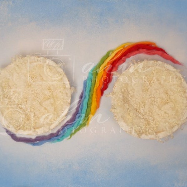 Rainbow Baby Newborn Digital Backdrop Twins Bowl Prop Boy Girl Baby Backdrop Composite Sale