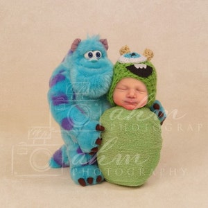 Newborn Digital Backdrop Face Insert Monster Mike Sully Baby Boy Simple Composite Sale