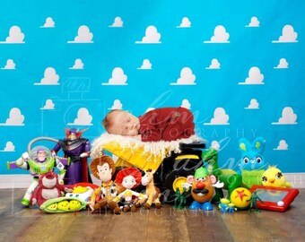 Toy Story Toys Newborn Digital Backdrop Baby Boy Girl Composite Background Sale