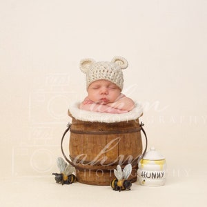 Bear Honey Pot Hunny Newborn Digital Backdrop Boy Bucket Bees Composite Background Sale