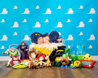 Toy Story Toys Newborn Digital Backdrop Baby Boy Girl Composite Background Sale