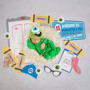 Newborn Digital Backdrop Monsters Mike Sully Above Boy Girl Baby Composite Background Sale