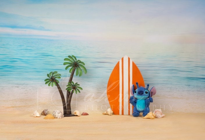 Playa Lilo Stitch Sitter Digital Telon De Fondo Compuesto Etsy