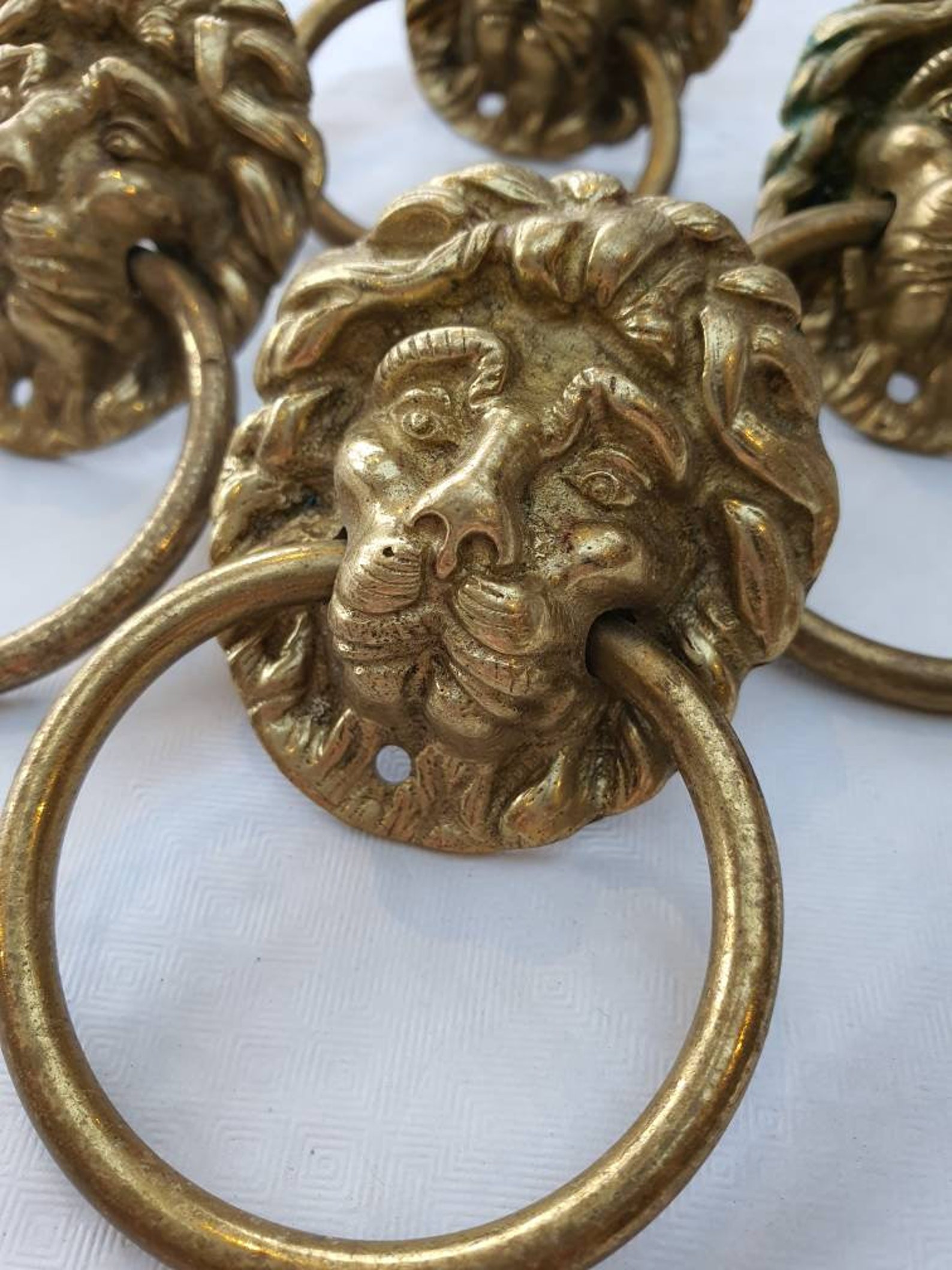 Lion Head Brass Pull Drawer Cupboard Handles x1. Etsy
