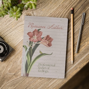 Romance Author Softcover Journal, Writers Lined Notebook, Novelists Writing Diary, Writer Gift