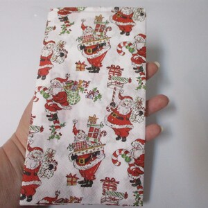 2-Retro Santa Guest Towel Decoupage Napkins-Christmas Decoupage Napkins-Vintage Santa Decoupage Napkins
